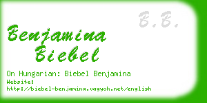 benjamina biebel business card